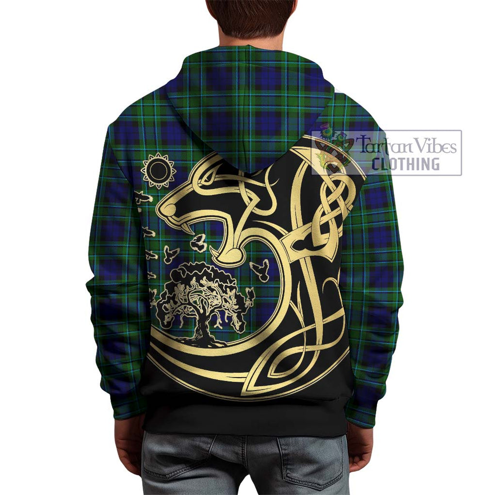 MacCallum Modern Tartan Hoodie with Family Crest Celtic Wolf Style - Tartan Vibes Clothing