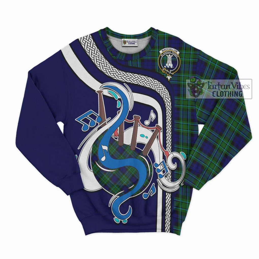 Tartan Vibes Clothing MacCallum Modern Tartan Sweatshirt with Epic Bagpipe Style