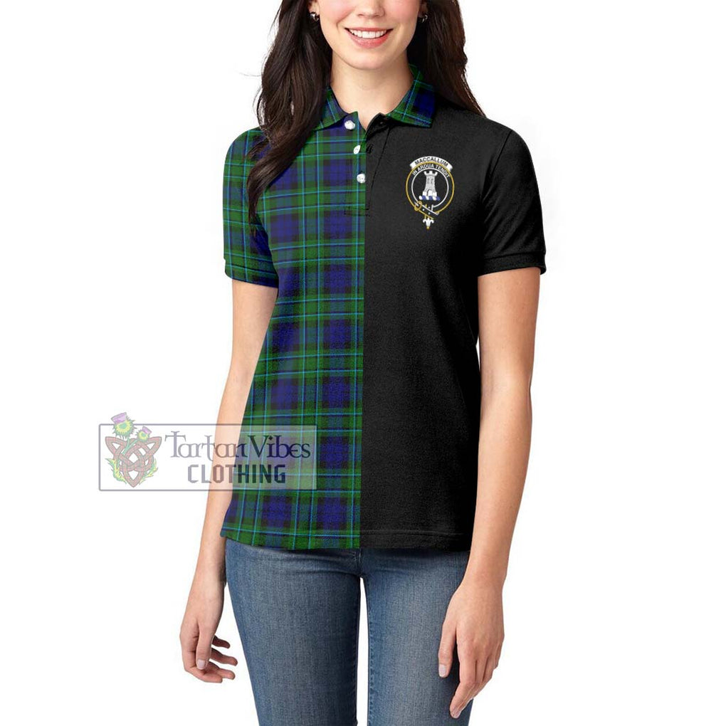 MacCallum Modern Tartan Women's Polo Shirt with Family Crest and Half Of Me Style - Tartanvibesclothing Shop