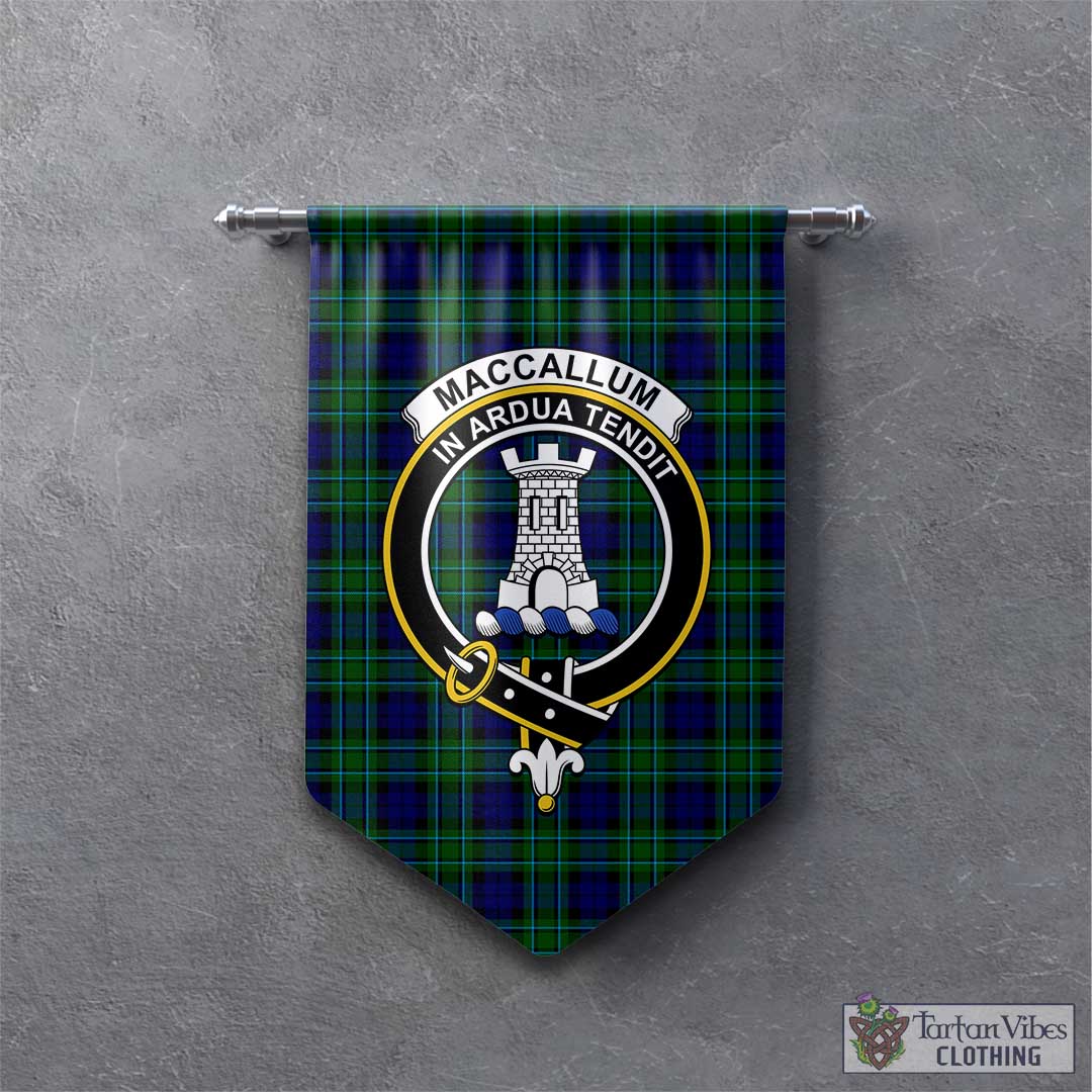 Tartan Vibes Clothing MacCallum Modern Tartan Gonfalon, Tartan Banner with Family Crest