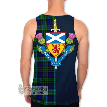 MacCallum Modern Tartan Men's Tank Top Alba with Scottish Lion Royal Arm Half Style