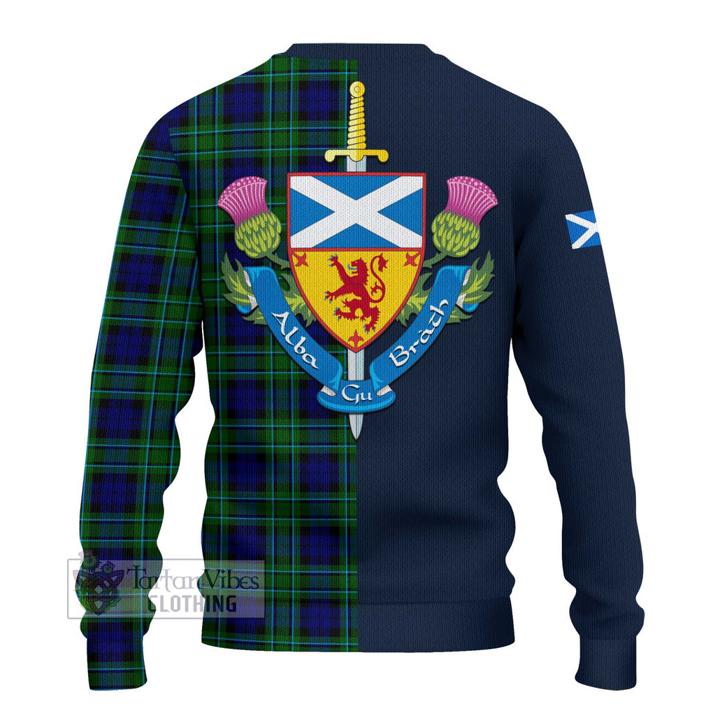 Tartan Vibes Clothing MacCallum Modern Tartan Knitted Sweater with Scottish Lion Royal Arm Half Style