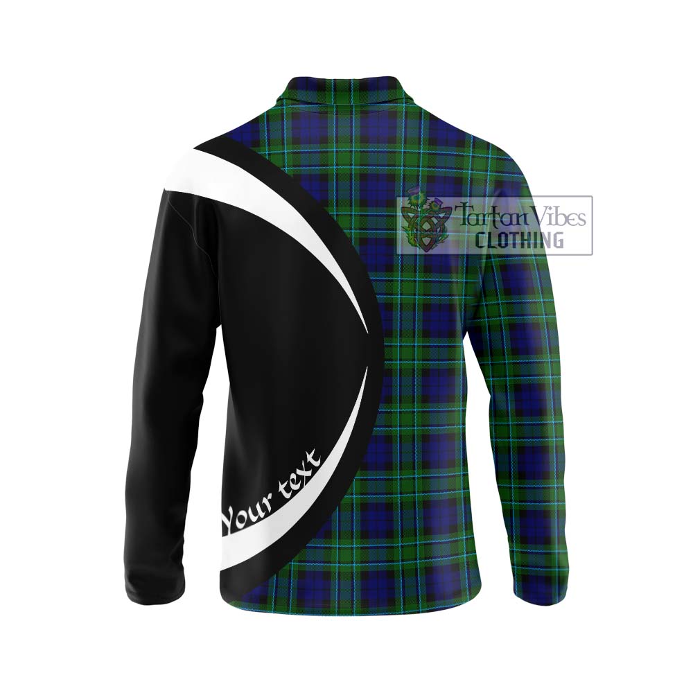 MacCallum Modern Tartan Long Sleeve Polo Shirt with Family Crest Circle Style - Tartan Vibes Clothing