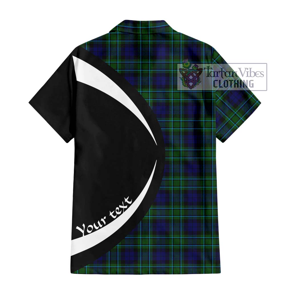 MacCallum Modern Tartan Short Sleeve Button Up with Family Crest Circle Style - Tartan Vibes Clothing