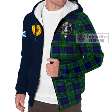 MacCallum Modern Tartan Sherpa Hoodie Alba with Scottish Lion Royal Arm Half Style