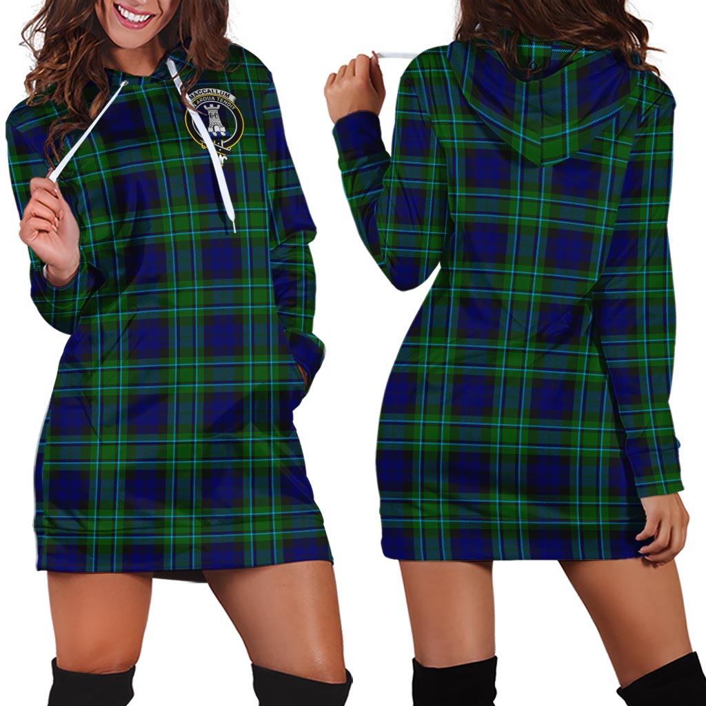 MacCallum Modern Tartan Hoodie Dress with Family Crest - Tartan Vibes Clothing