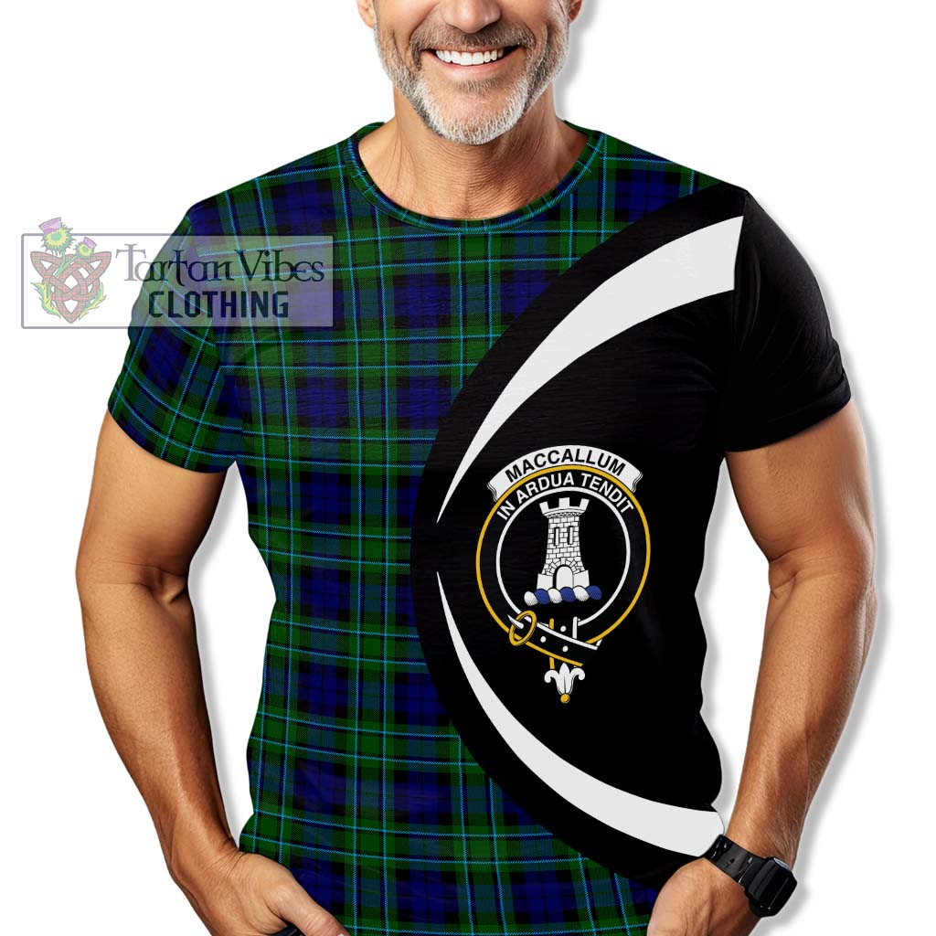 Tartan Vibes Clothing MacCallum Modern Tartan T-Shirt with Family Crest Circle Style