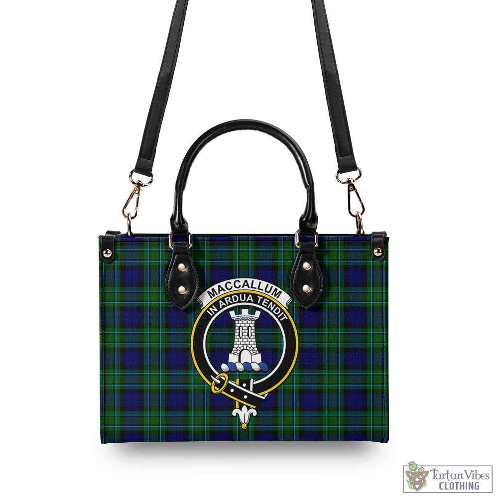 Tartan Vibes Clothing MacCallum Modern Tartan Luxury Leather Handbags with Family Crest