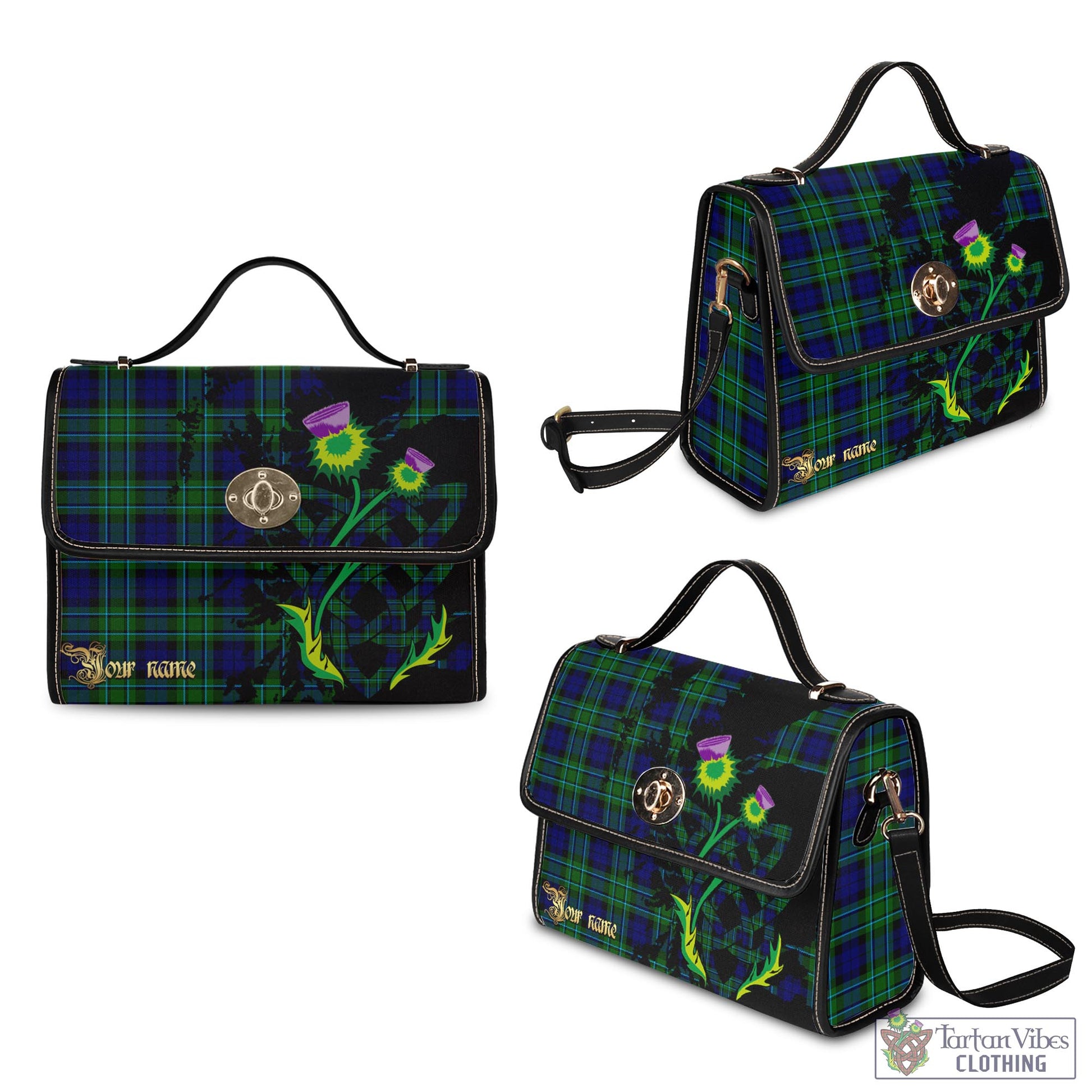 Tartan Vibes Clothing MacCallum Modern Tartan Waterproof Canvas Bag with Scotland Map and Thistle Celtic Accents