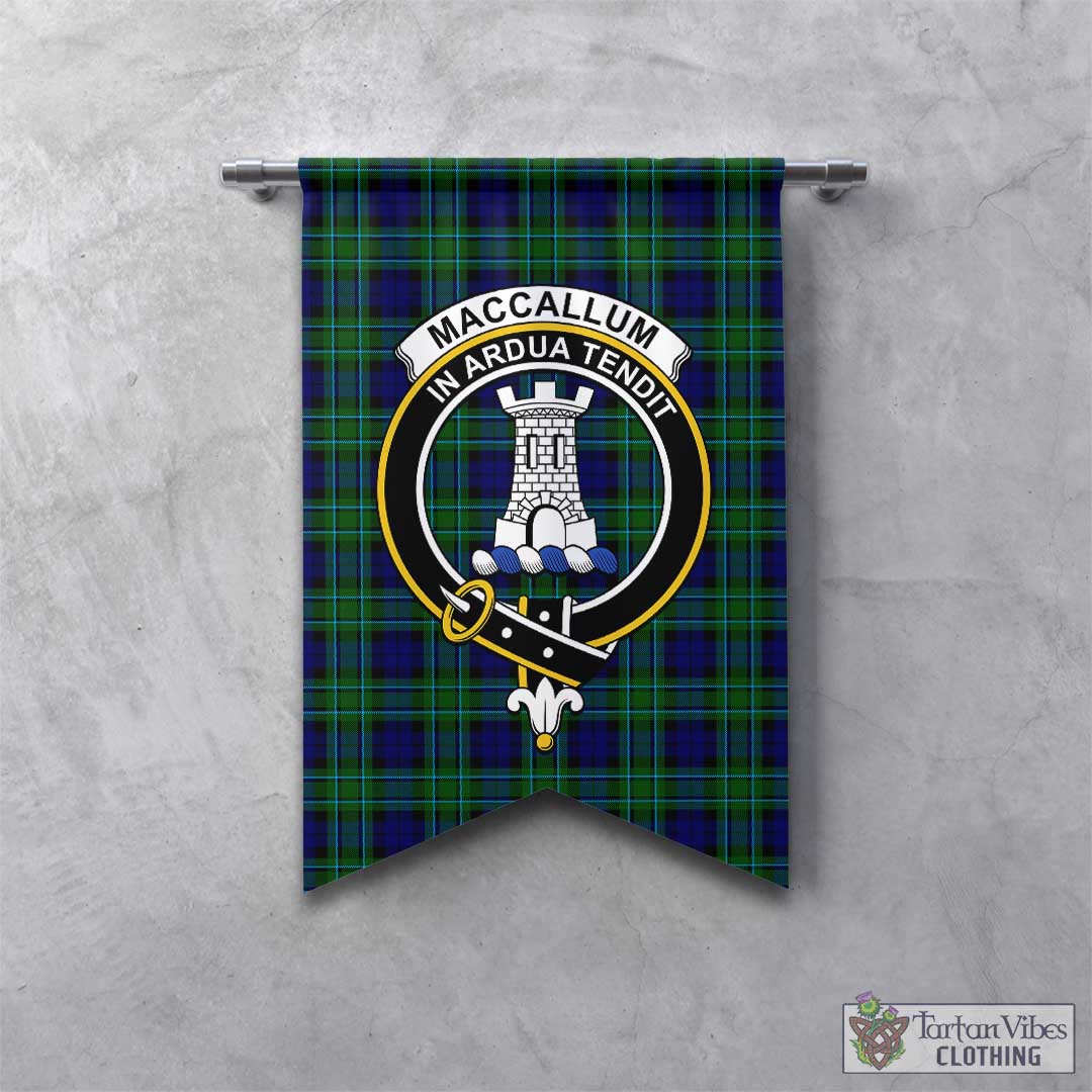 Tartan Vibes Clothing MacCallum Modern Tartan Gonfalon, Tartan Banner with Family Crest