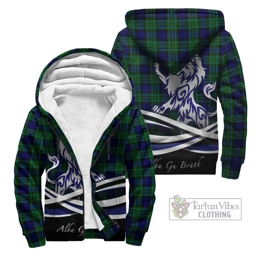 MacCallum Modern Tartan Sherpa Hoodie with Alba Gu Brath Regal Lion Emblem Unisex - Tartanvibesclothing Shop