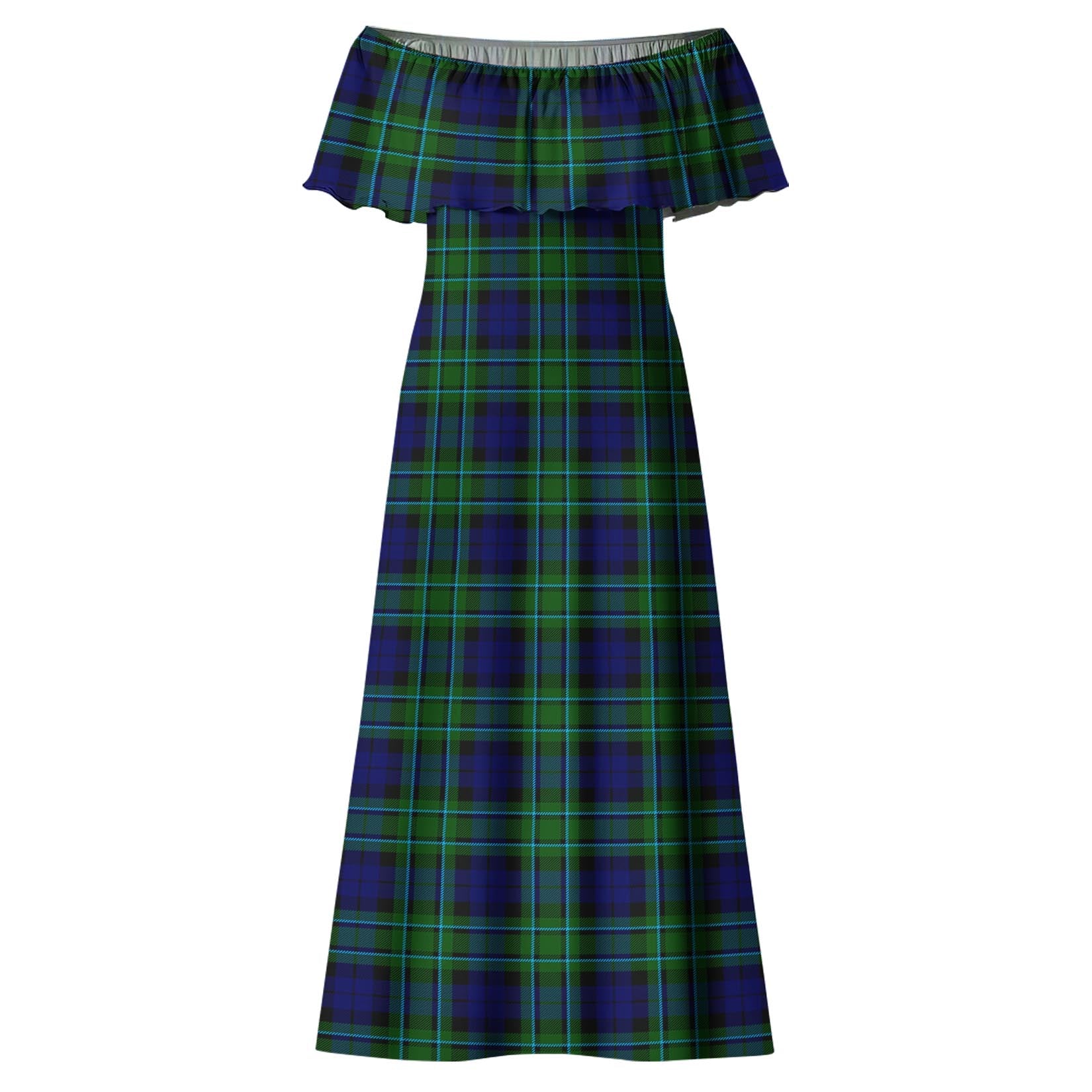 MacCallum Modern Tartan Off Shoulder Long Dress - Tartanvibesclothing