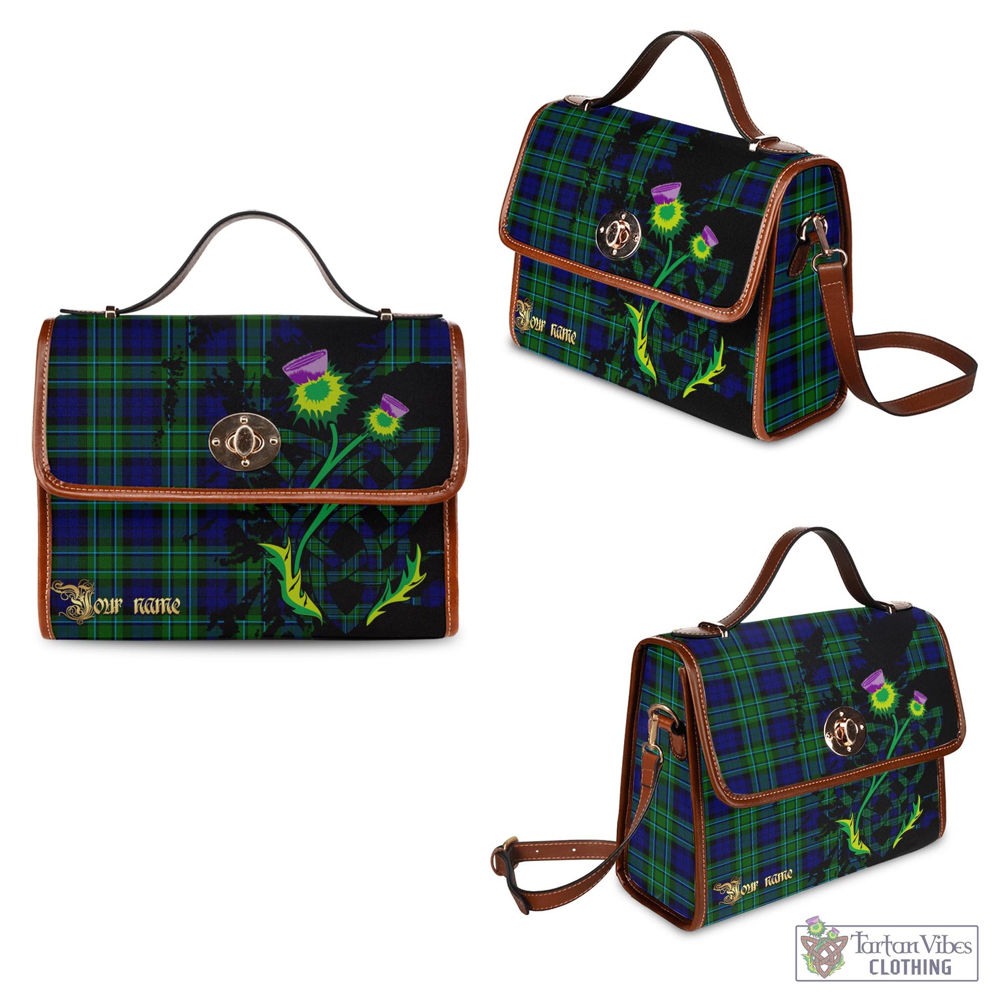 Tartan Vibes Clothing MacCallum Modern Tartan Waterproof Canvas Bag with Scotland Map and Thistle Celtic Accents