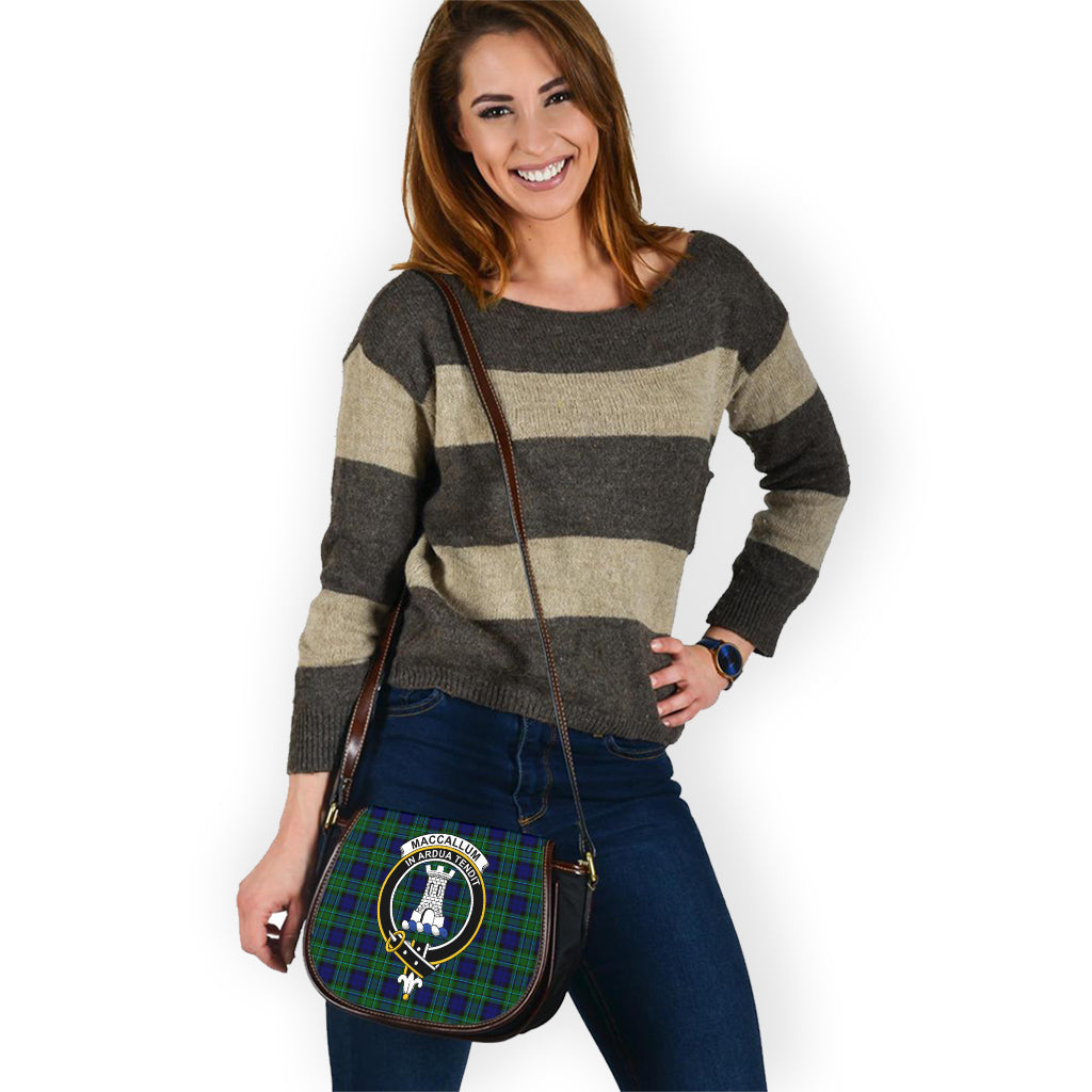 MacCallum Modern Tartan Saddle Bag with Family Crest - Tartan Vibes Clothing