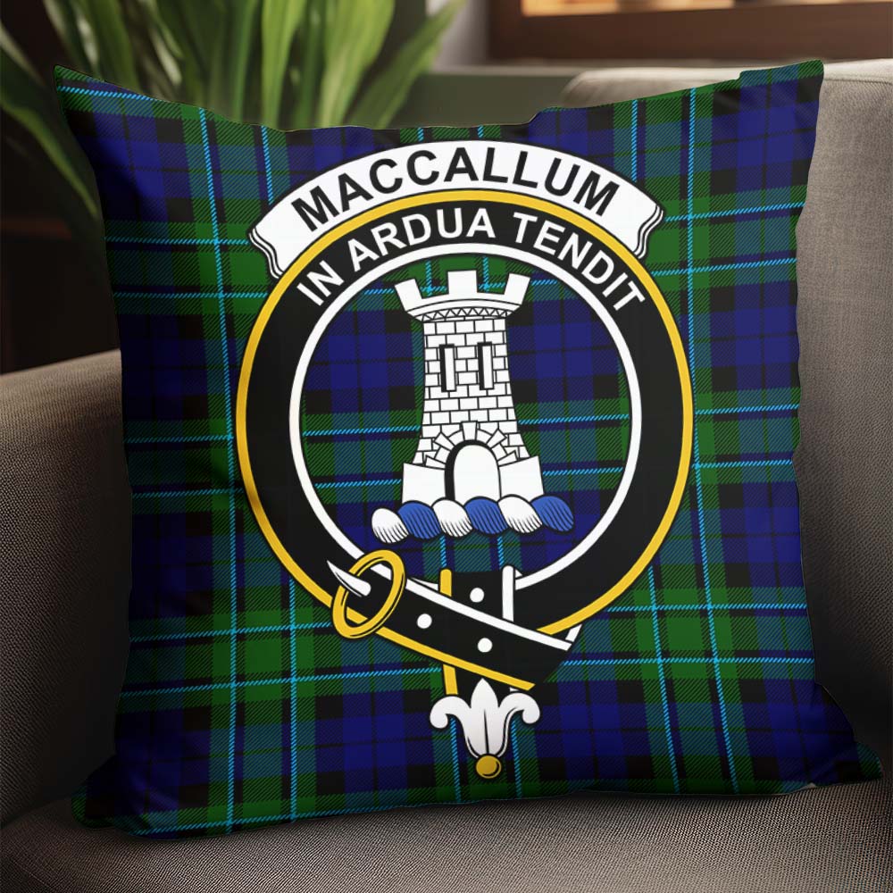 MacCallum Modern Tartan Pillow Cover with Family Crest - Tartanvibesclothing