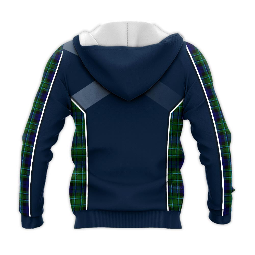 Tartan Vibes Clothing MacCallum Modern Tartan Knitted Hoodie with Family Crest and Scottish Thistle Vibes Sport Style