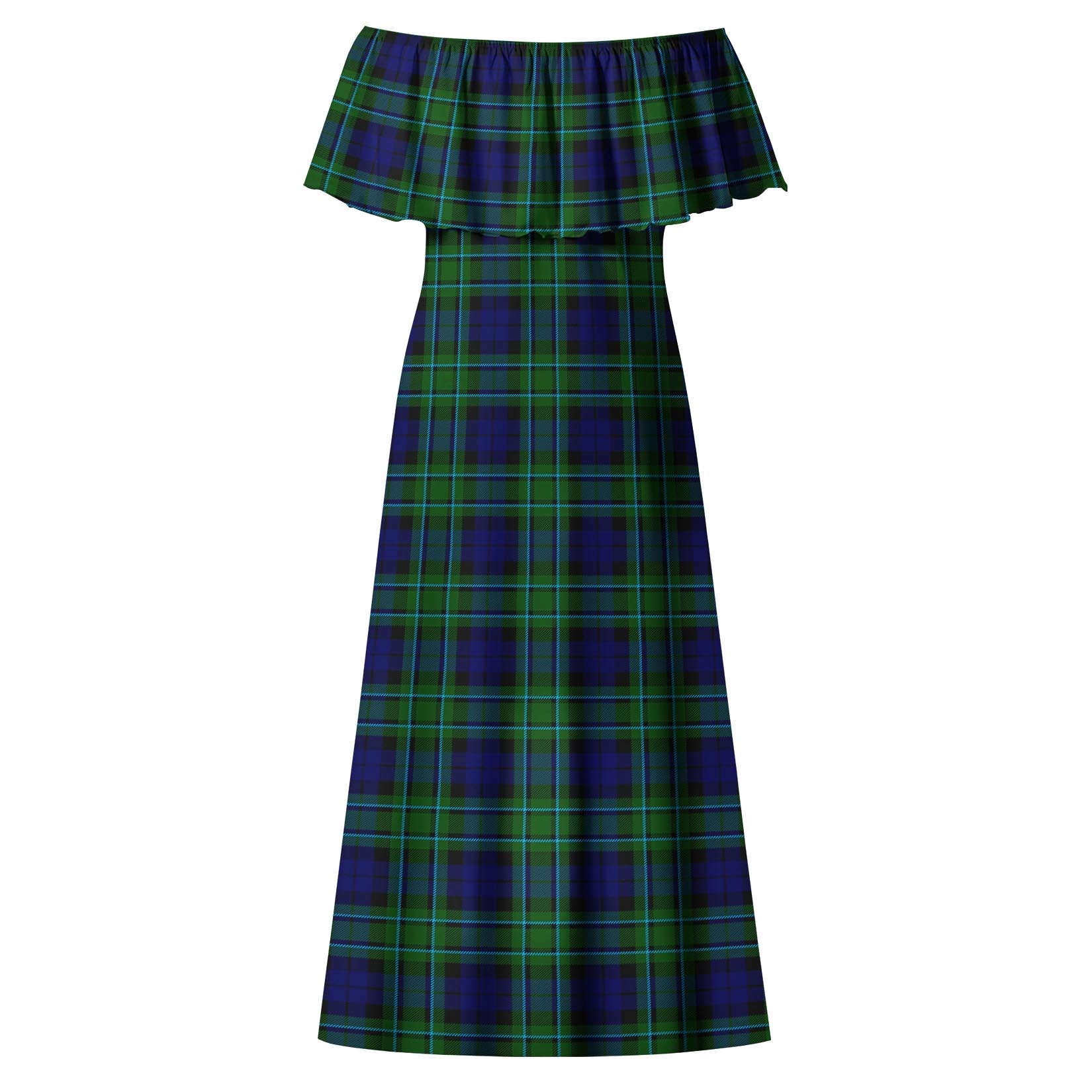 MacCallum Modern Tartan Off Shoulder Long Dress - Tartanvibesclothing