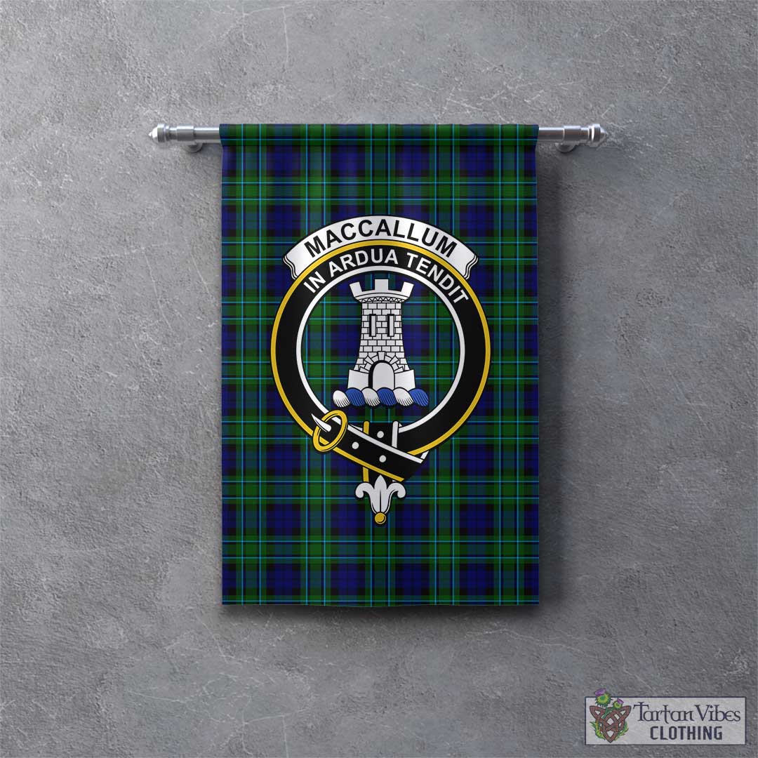 Tartan Vibes Clothing MacCallum Modern Tartan Gonfalon, Tartan Banner with Family Crest