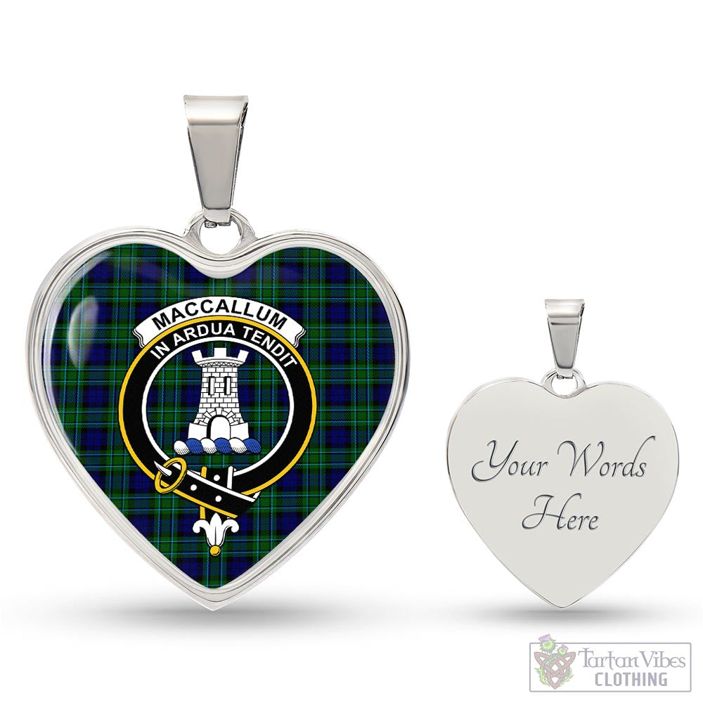 Tartan Vibes Clothing MacCallum Modern Tartan Heart Necklace with Family Crest