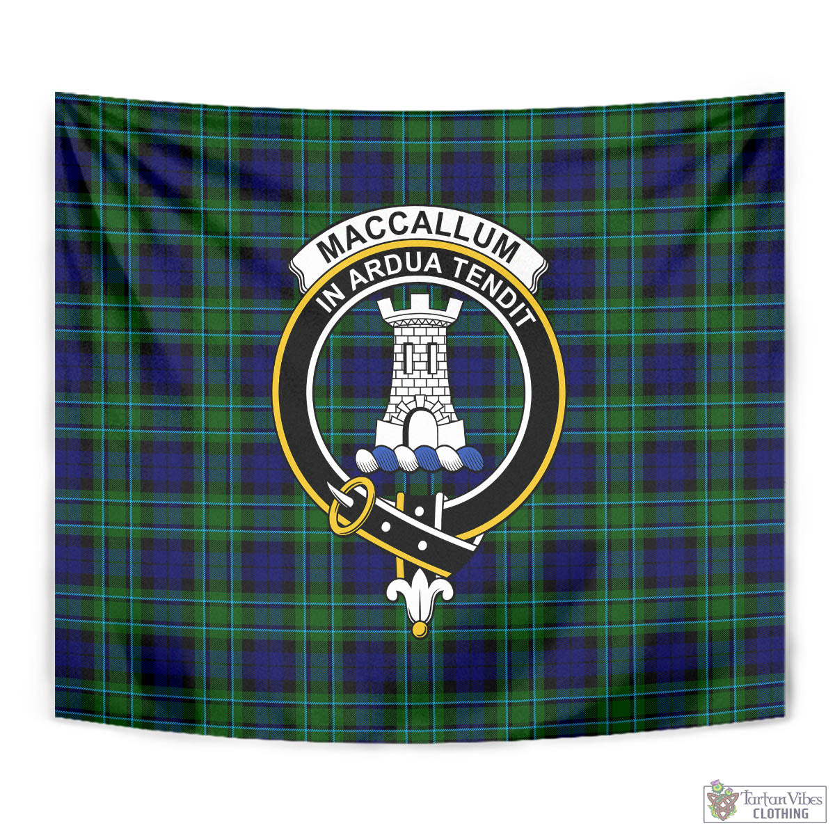 Tartan Vibes Clothing MacCallum Modern Tartan Tapestry Wall Hanging and Home Decor for Room with Family Crest