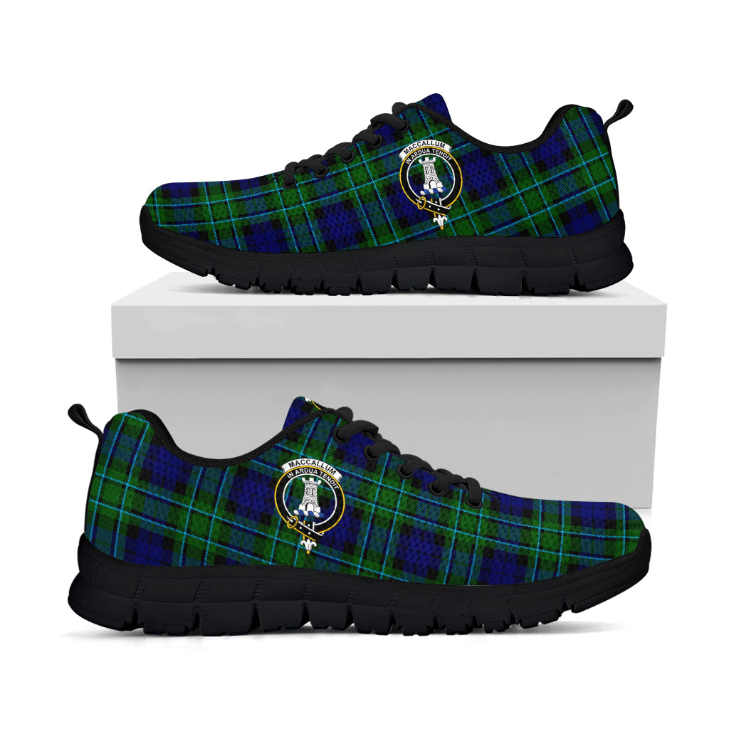 MacCallum Modern Tartan Sneakers with Family Crest - Tartan Vibes Clothing