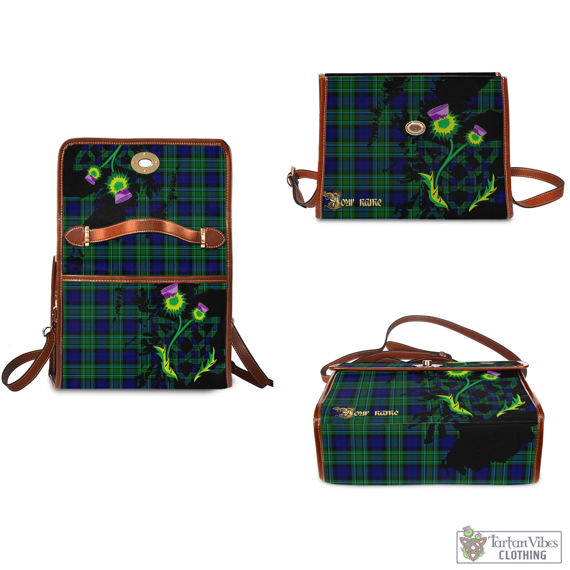 Tartan Vibes Clothing MacCallum Modern Tartan Waterproof Canvas Bag with Scotland Map and Thistle Celtic Accents