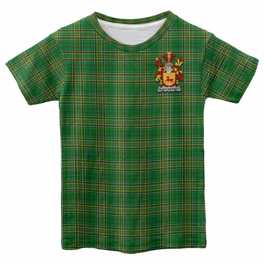 MacCartney Irish Clan Tartan Kid T-Shirt with Coat of Arms Youth XL Size14 - Tartan Vibes Clothing
