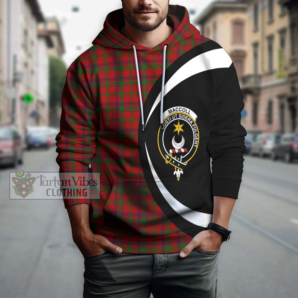 Tartan Vibes Clothing MacColl Tartan Hoodie with Family Crest Circle Style