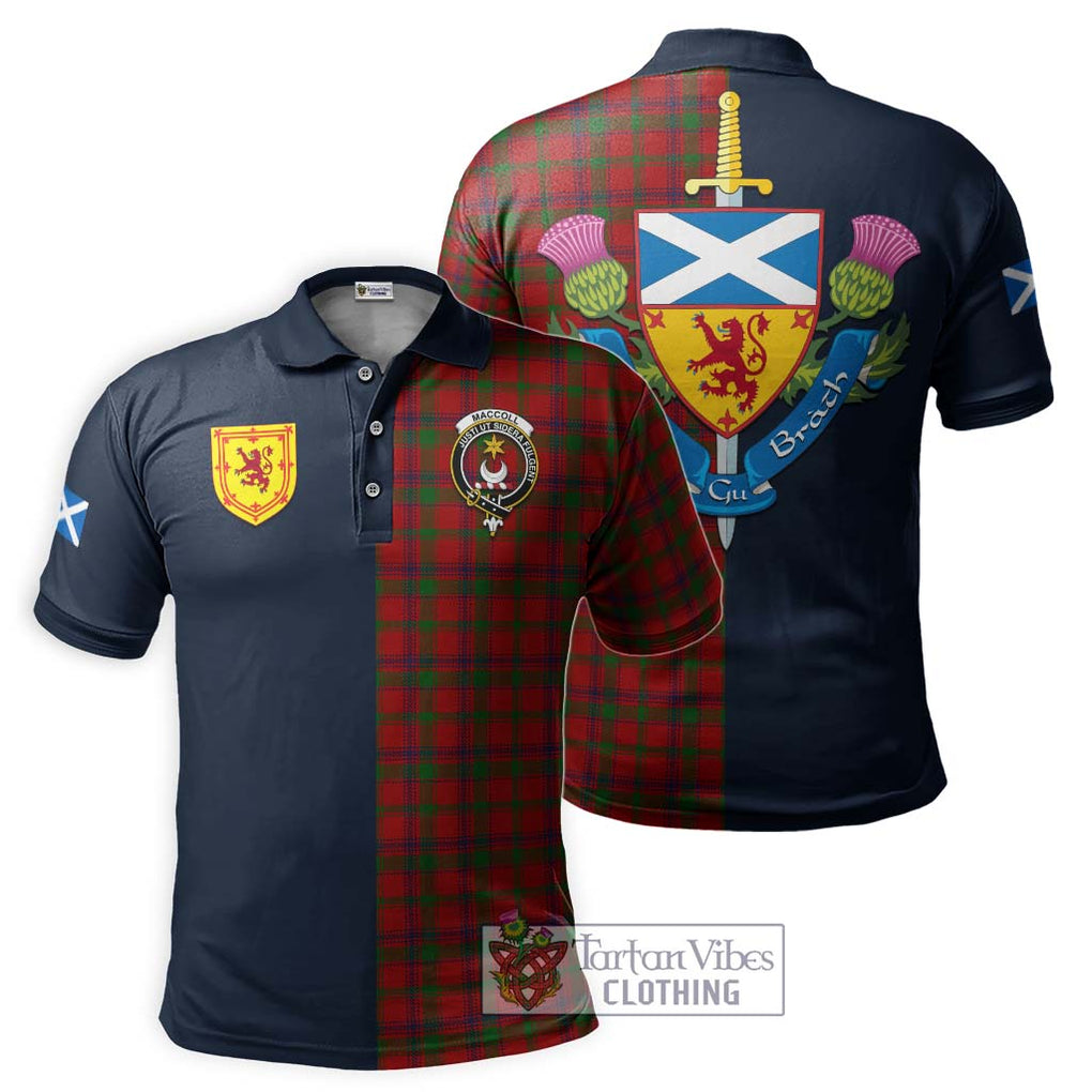 Tartan Vibes Clothing MacColl Tartan Polo Shirt with Scottish Lion Royal Arm Half Style