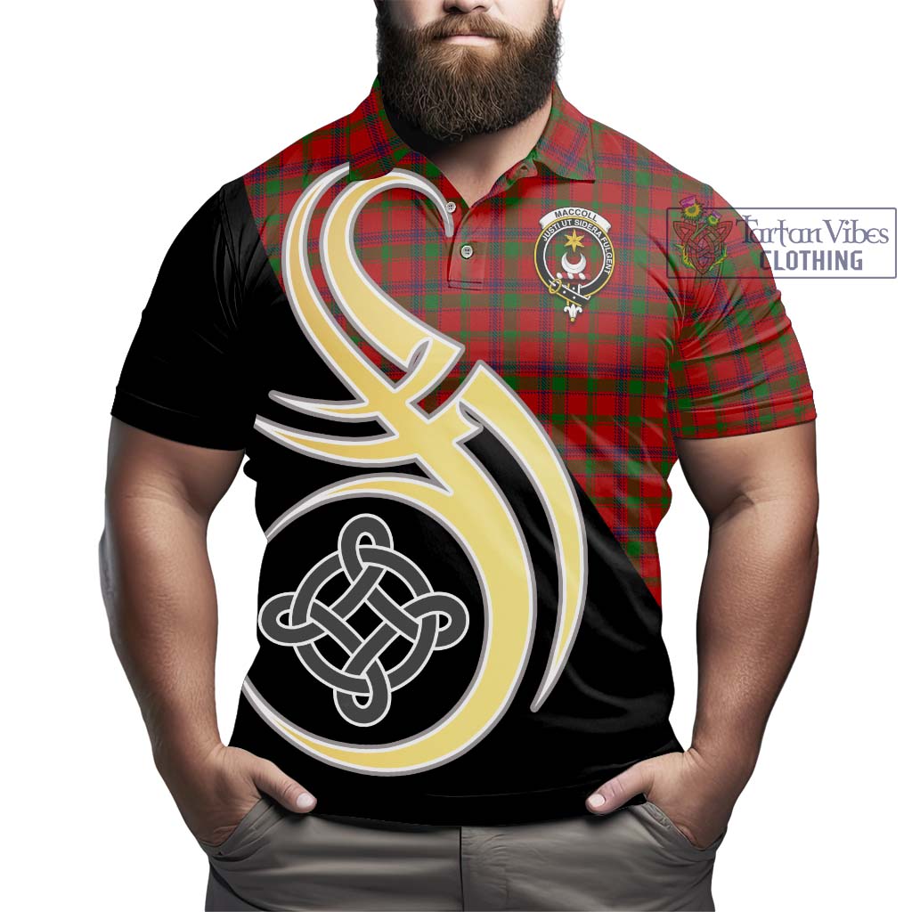 MacColl (McColl) Tartan Polo Shirt with Family Crest and Celtic Symbol Style - Tartan Vibes Clothing