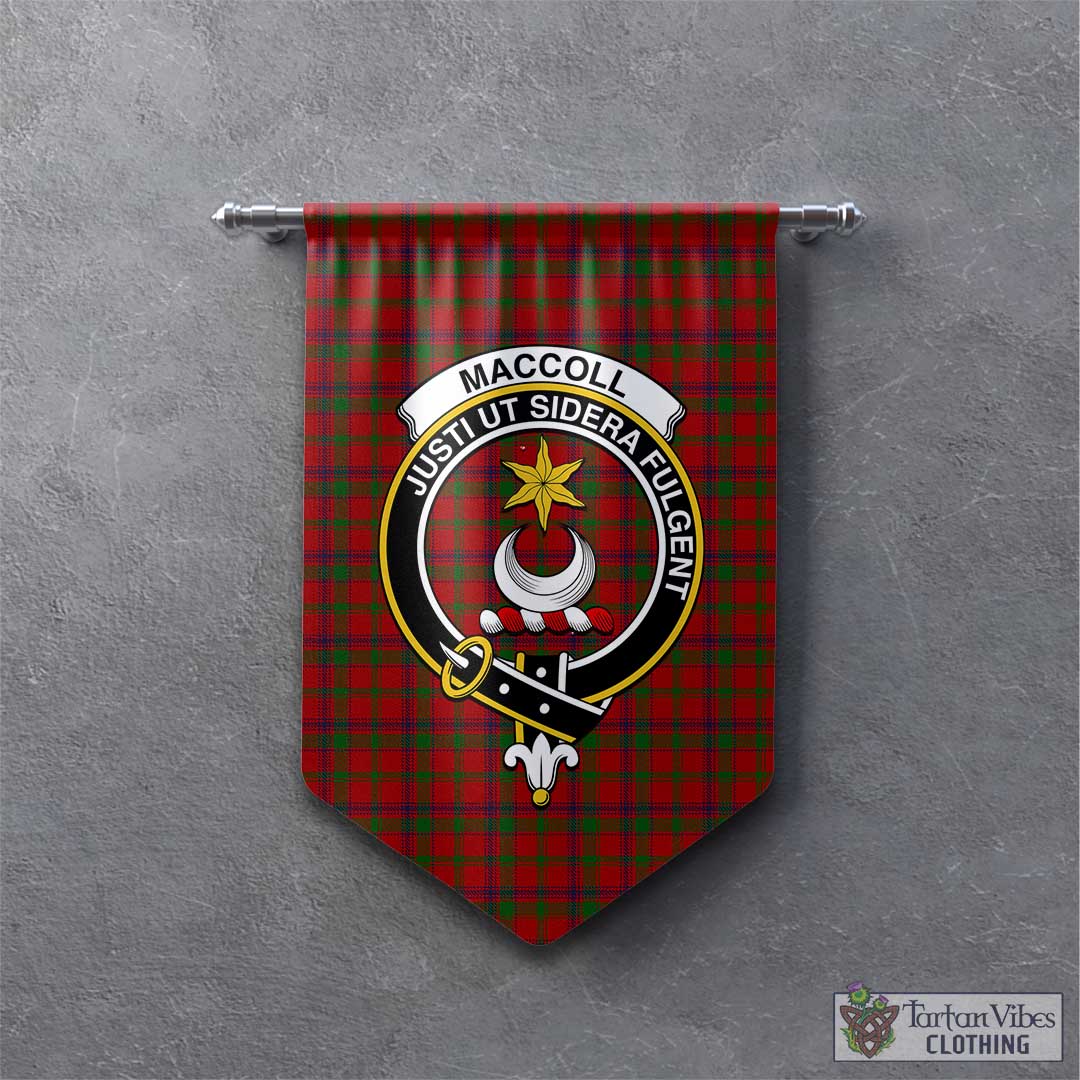 Tartan Vibes Clothing MacColl Tartan Gonfalon, Tartan Banner with Family Crest