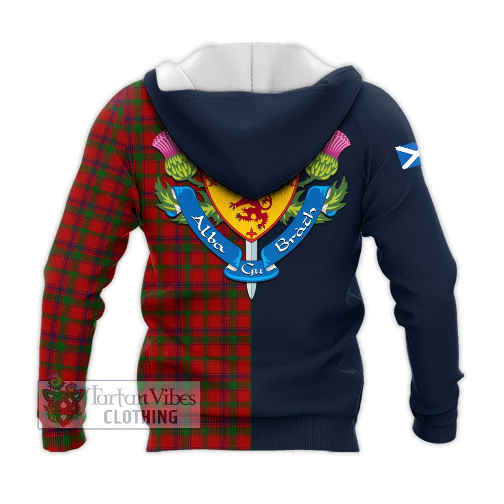 Tartan Vibes Clothing MacColl Tartan Knitted Hoodie with Scottish Lion Royal Arm Half Style