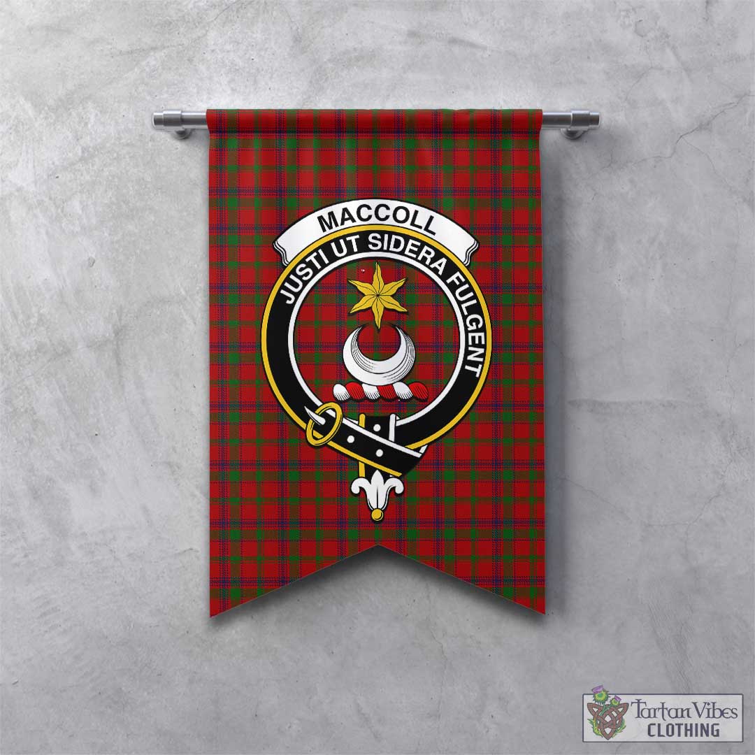 Tartan Vibes Clothing MacColl Tartan Gonfalon, Tartan Banner with Family Crest