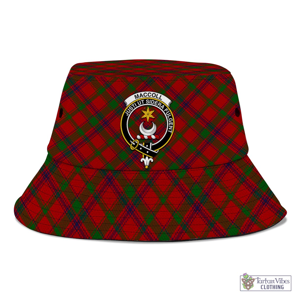 Tartan Vibes Clothing MacColl Tartan Bucket Hat with Family Crest