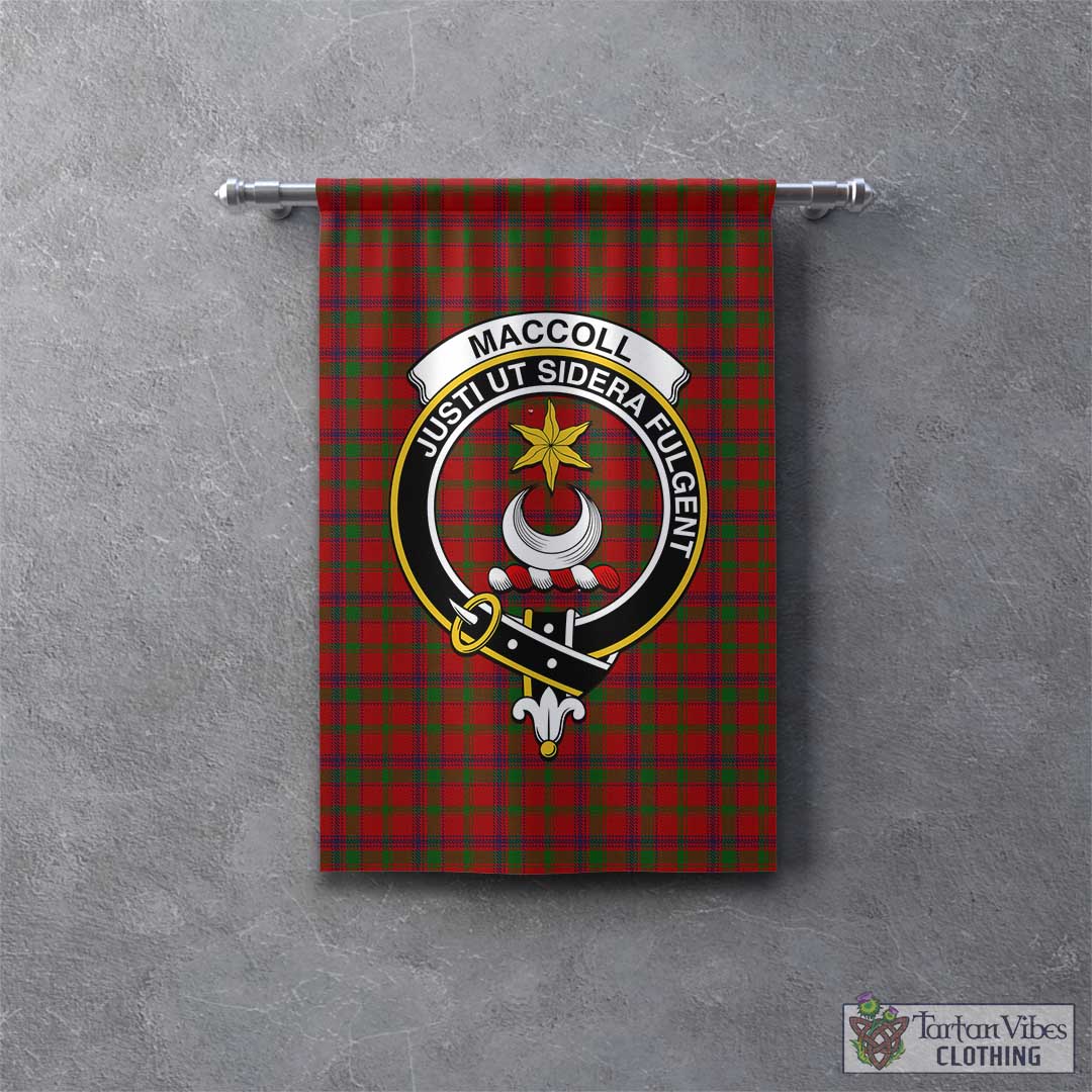 Tartan Vibes Clothing MacColl Tartan Gonfalon, Tartan Banner with Family Crest