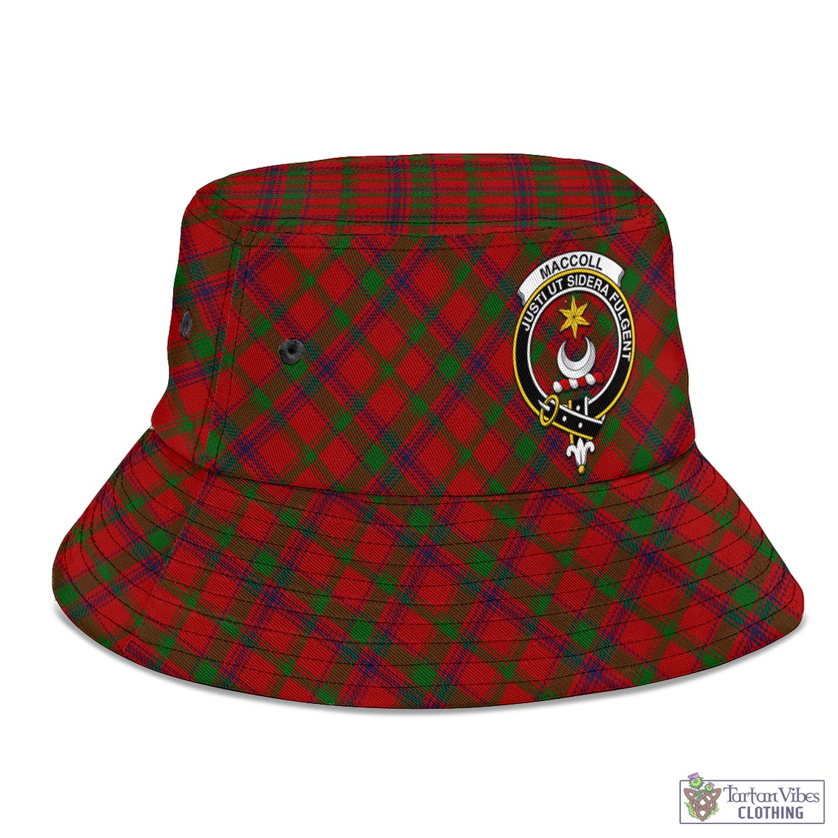 Tartan Vibes Clothing MacColl Tartan Bucket Hat with Family Crest