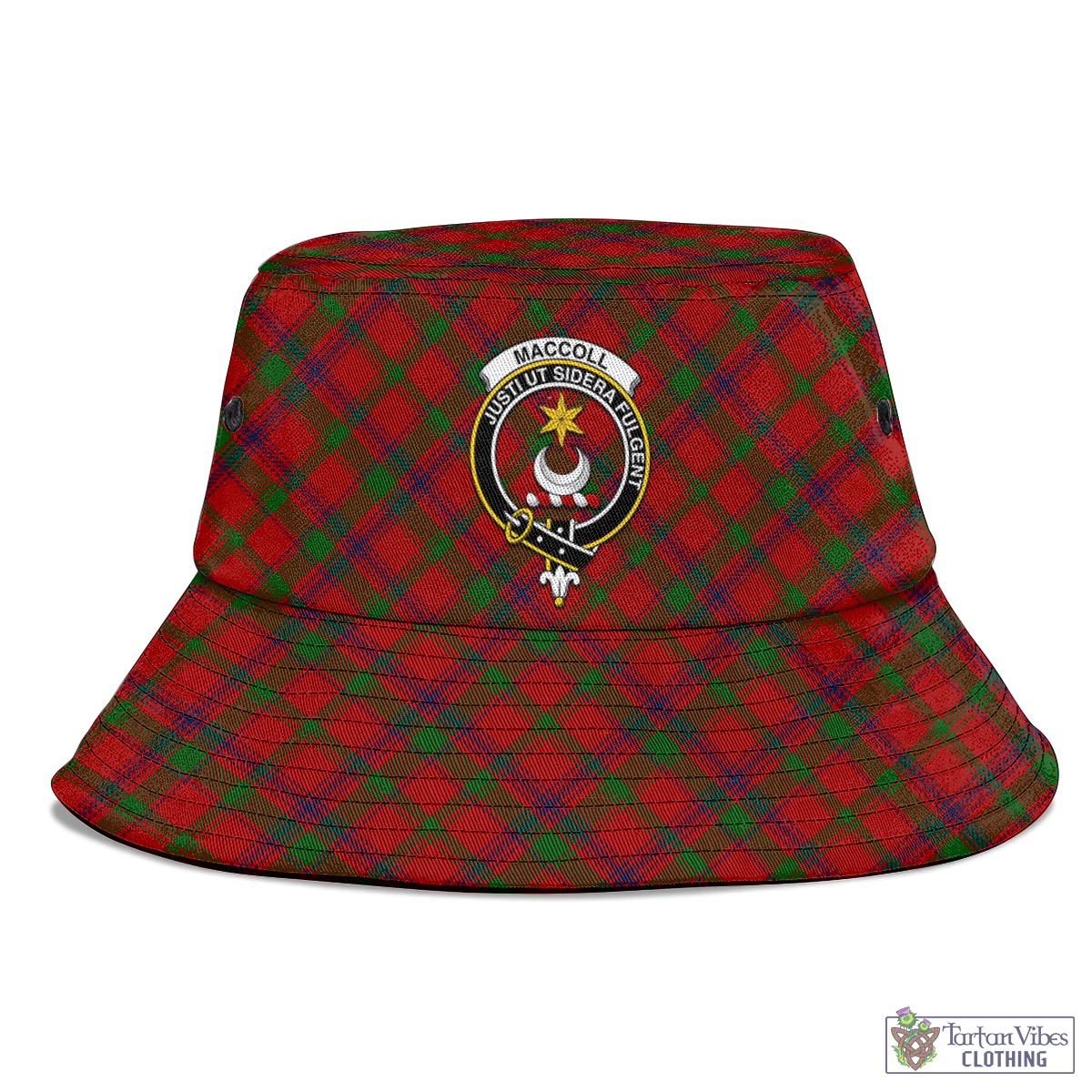 Tartan Vibes Clothing MacColl Tartan Bucket Hat with Family Crest