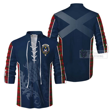 MacColl (McColl) Tartan Ghillie Kilt Shirt with Family Crest and Scottish Thistle Vibes Sport Style Men - Tartan Vibes Clothing