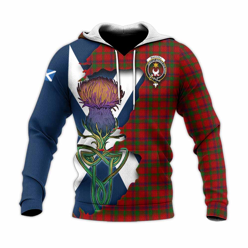 MacColl (McColl) Tartan Family Crest Knitted Hoodie Scottish Thistle Celtic Inspired Unisex Knitted Pullover Hoodie - Tartan Vibes Clothing