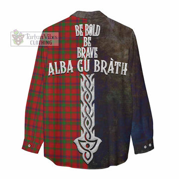 MacColl (McColl) Tartan Family Crest Women's Casual Shirt Alba Gu Brath Be Brave Lion Ancient Style - Tartan Vibes Clothing