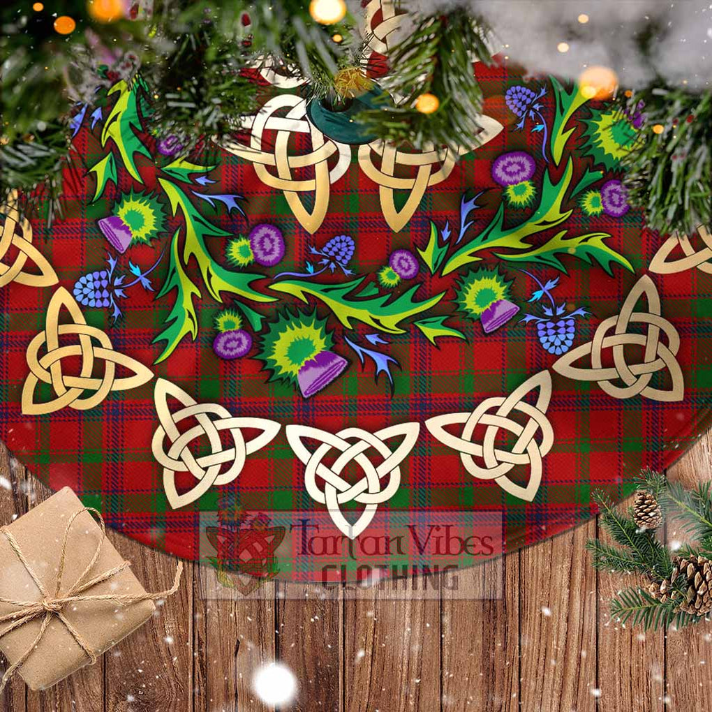 MacColl (McColl) Tartan Christmas Tree Skirt with Thistle Celtic Knot Style - Tartan Vibes Clothing