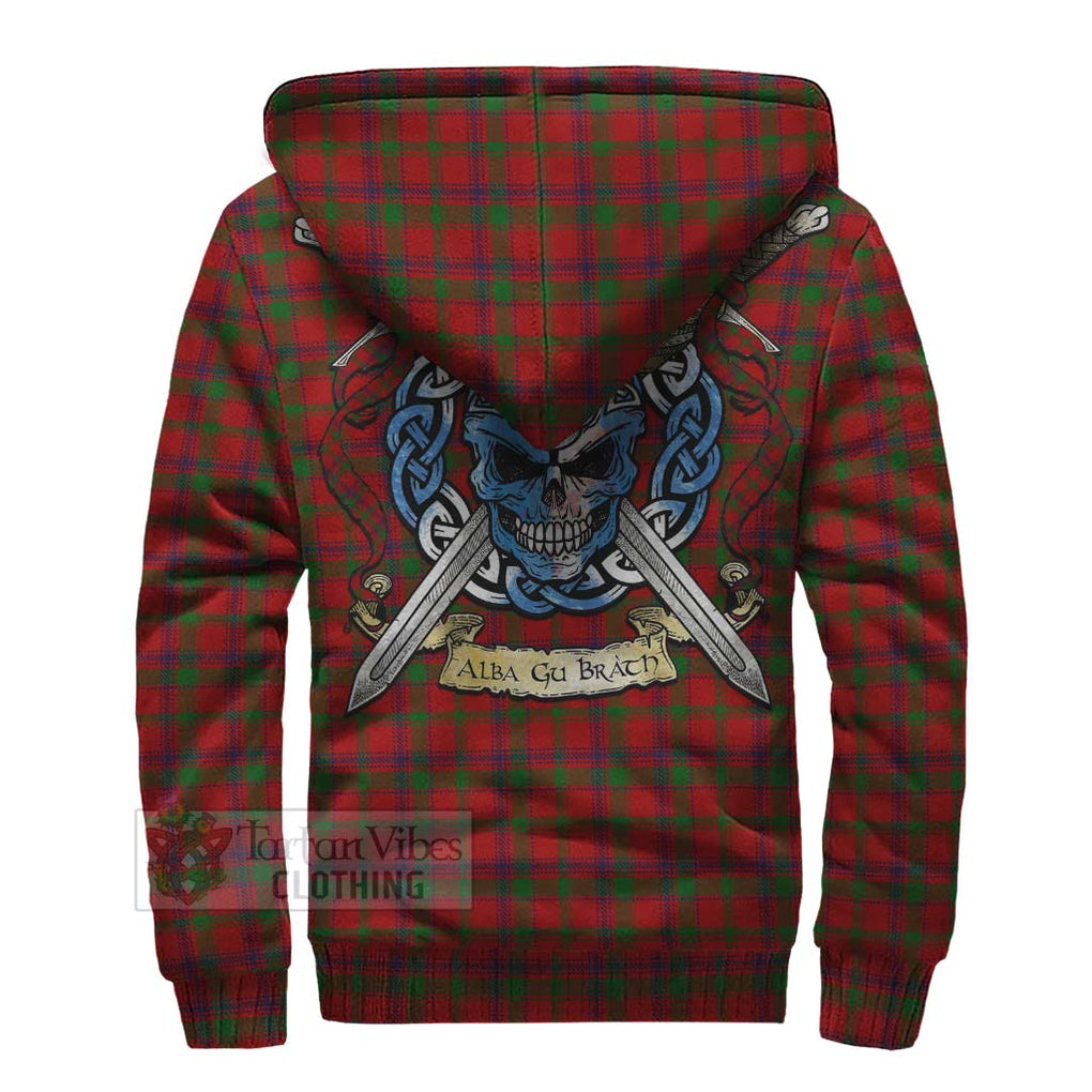 Tartan Vibes Clothing MacColl (McColl) Tartan Sherpa Hoodie with Family Crest Celtic Skull Style