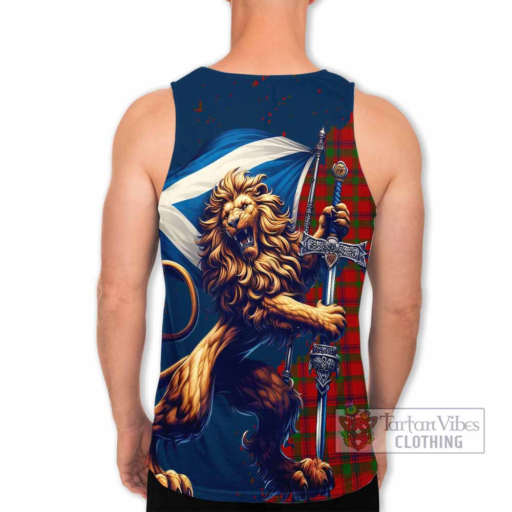 Tartan Vibes Clothing MacColl (McColl) Tartan Family Crest Men's Tank Top with Scottish Majestic Lion