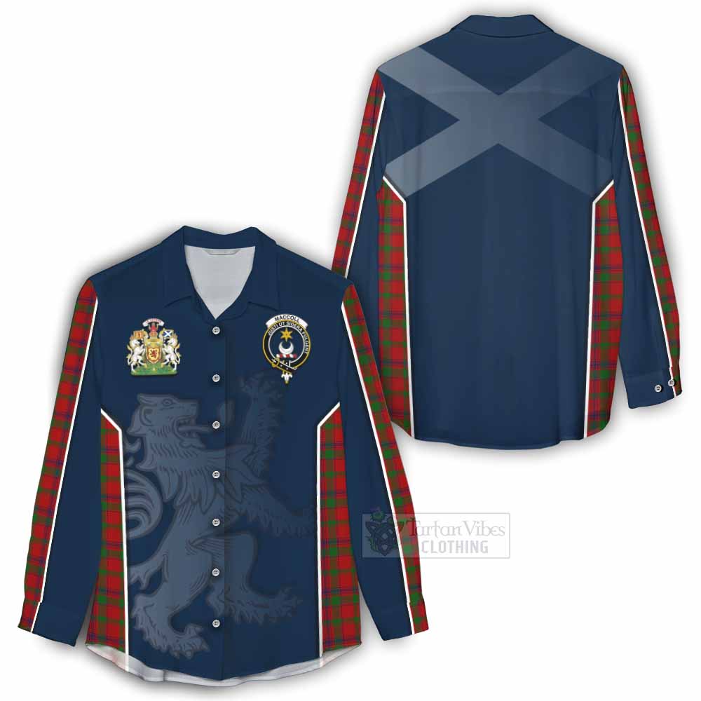 Tartan Vibes Clothing MacColl (McColl) Tartan Women's Casual Shirt with Family Crest and Lion Rampant Vibes Sport Style