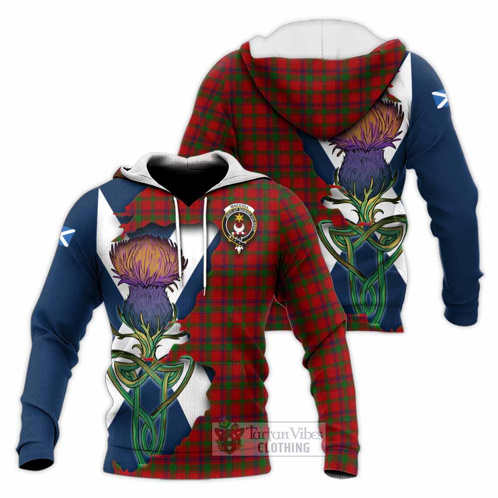 MacColl (McColl) Tartan Family Crest Knitted Hoodie Scottish Thistle Celtic Inspired - Tartan Vibes Clothing