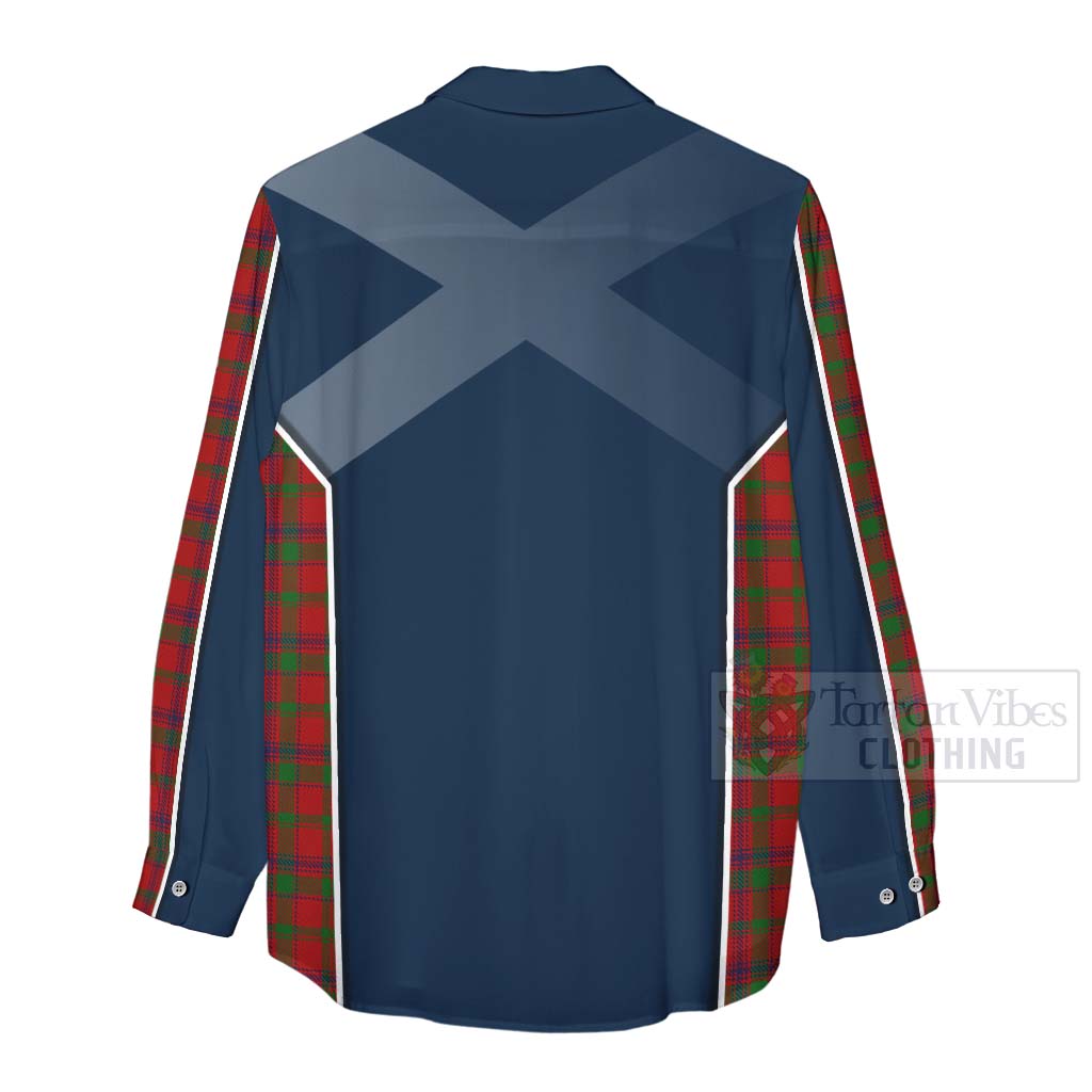 Tartan Vibes Clothing MacColl (McColl) Tartan Women's Casual Shirt with Family Crest and Scottish Thistle Vibes Sport Style