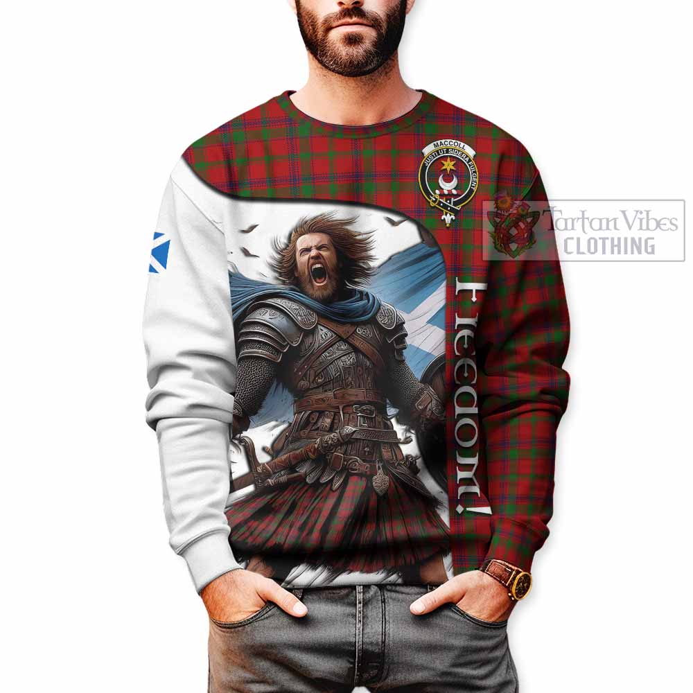 Tartan Vibes Clothing MacColl (McColl) Crest Tartan Sweatshirt Inspired by the Freedom of Scottish Warrior