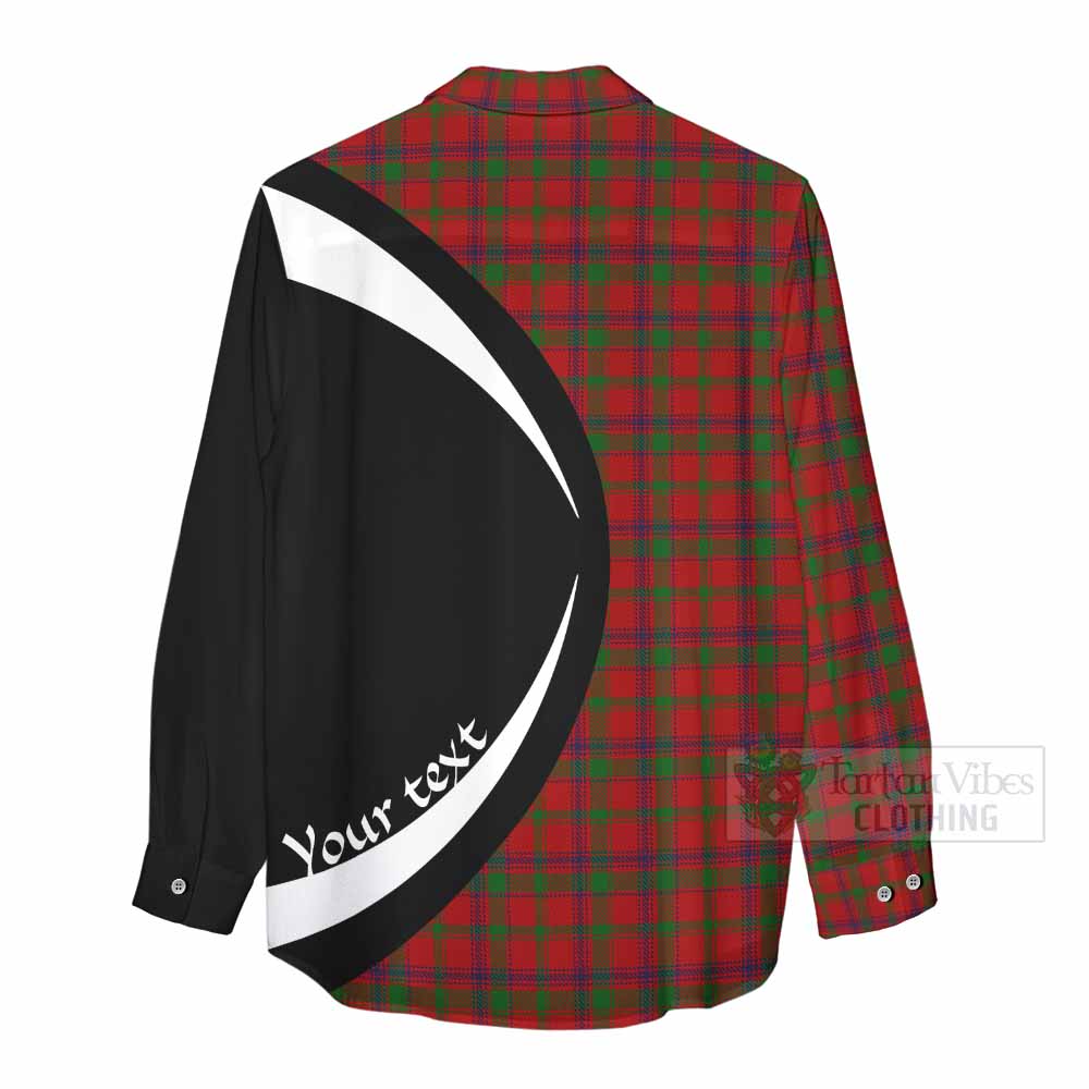 Tartan Vibes Clothing MacColl (McColl) Tartan Women's Casual Shirt with Family Crest Circle Style