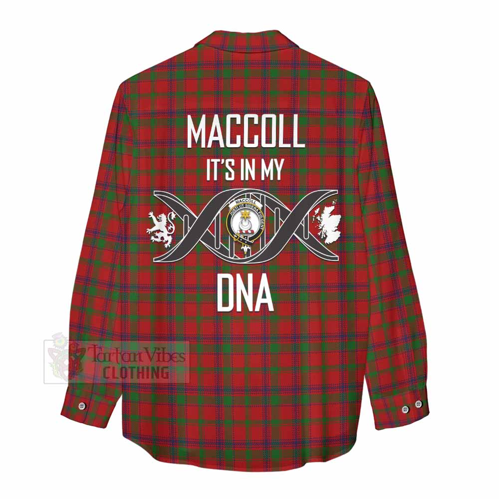 Tartan Vibes Clothing MacColl (McColl) Tartan Women's Casual Shirt with Family Crest DNA In Me Style