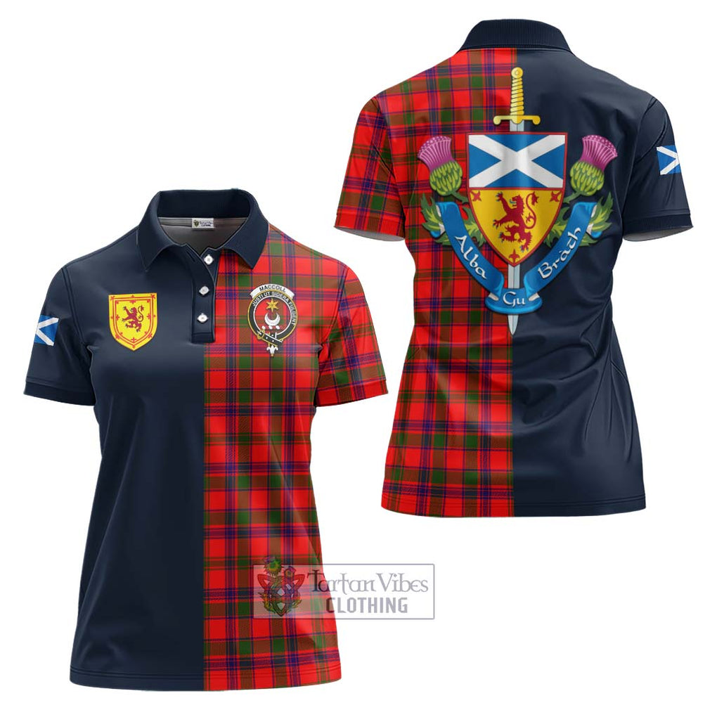 Tartan Vibes Clothing MacColl Modern Tartan Women's Polo Shirt with Scottish Lion Royal Arm Half Style